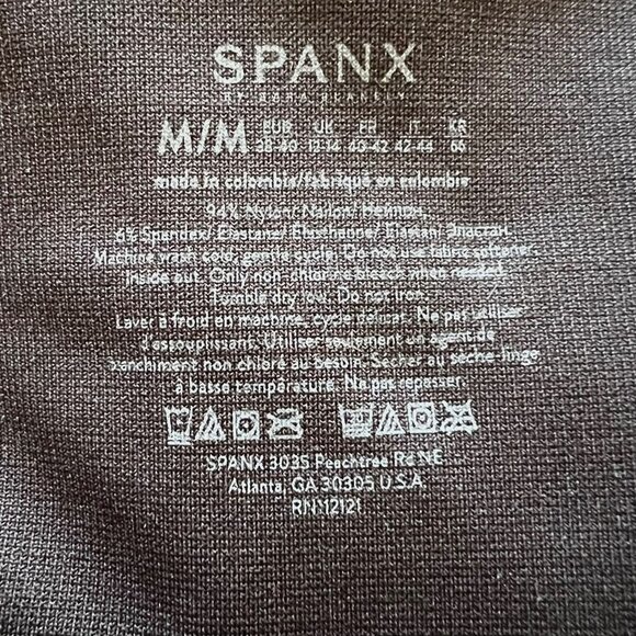 SPANX BLACK MID-RISE SHAPEWEAR MID-THIGH SHORTS SIZE MEDIUM - Picture 5 of 6